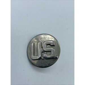 Vintage U.S. United States Silver Tone Collar Lapel Pin Army Military